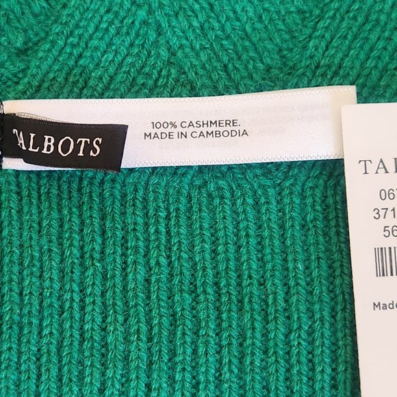 NWT Talbots Kelly Green Cashmere Scarf - Picture 6 of 6